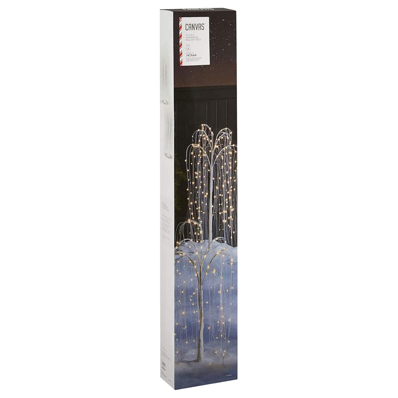 Noma Pre Lit LED Light Up Willow Tree Holiday Lawn Decoration, 2 Pack (Used)