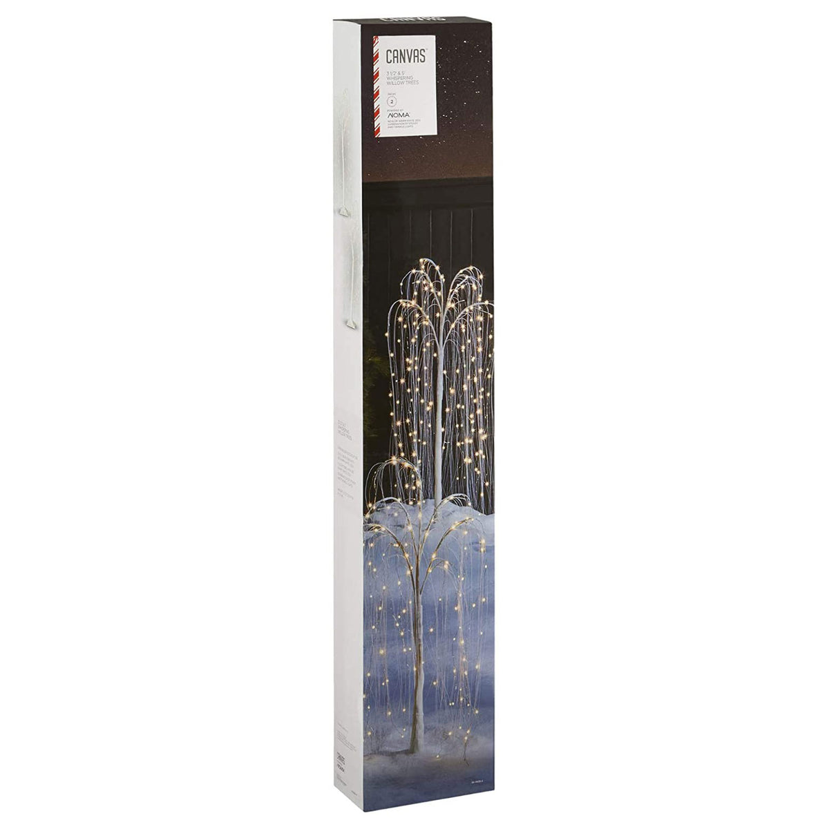 Noma Pre Lit LED Light Up Willow Tree Holiday Lawn Decoration, 2 Pack (Used)