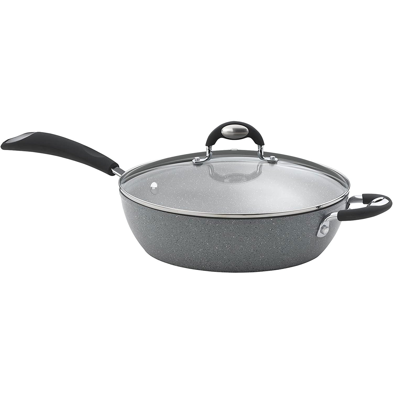 Bialetti 7351 Granito Nonstick Hard Anodized Covered 10 Piece Cookware Set, Gray