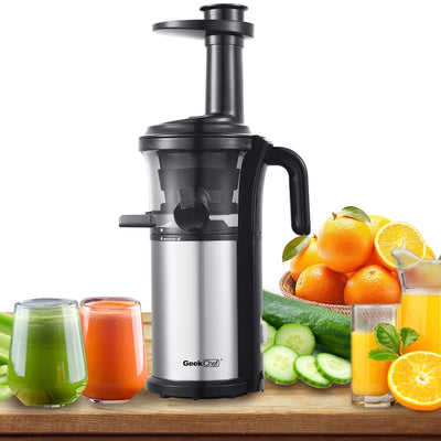 Geek Chef Compact Electric Masticating Juice Extractor (Certified Refurbished)