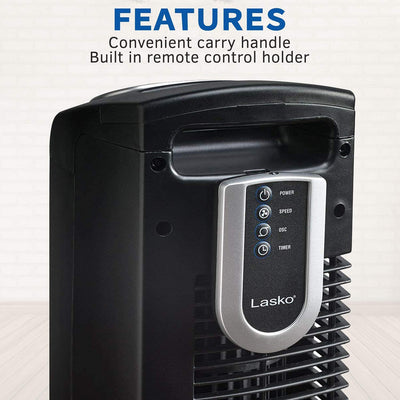 Lasko 2511 36 Inch 3 Speed Quiet Oscillating Tower Fan with Remote (For Parts)