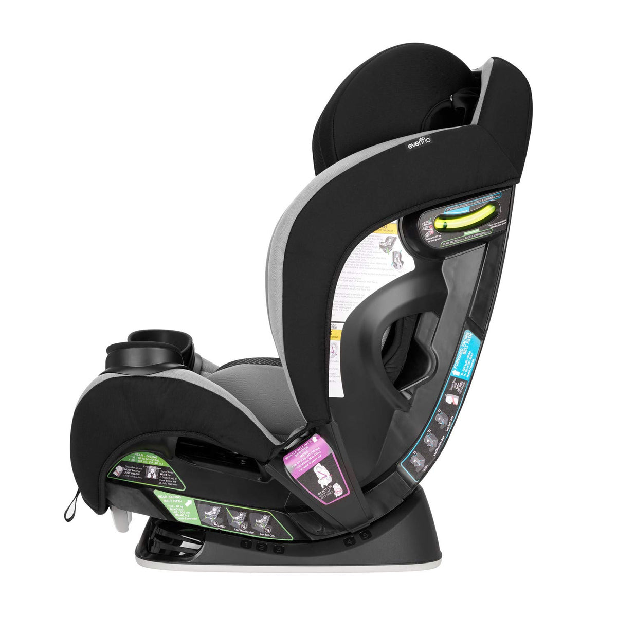 Evenflo 39212238 EveryStage LX All in One Car Seat, Kids 4 to 120 Pounds, Gamma