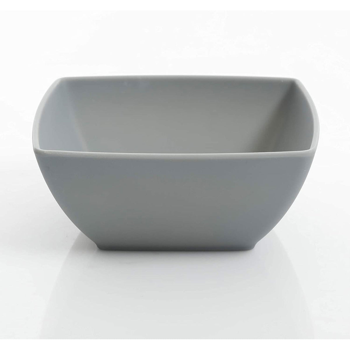 Gibson Home 16 Piece Square Dinnerware Set Plates, Bowls, & Cups, Grey (3 Pack)