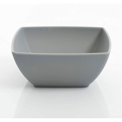 Gibson Home 16 Piece Square Dinnerware Set Plates, Bowls, & Cups, Grey (3 Pack)