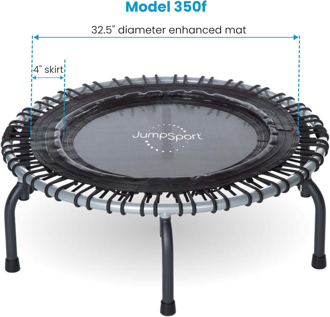 JumpSport 350f Indoor Lightweight 39-Inch Folding Fitness Trampoline, Black