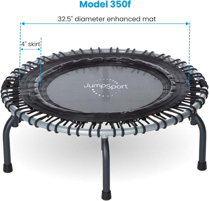 JumpSport 350f Indoor Lightweight 39-Inch Folding Fitness Trampoline, Black