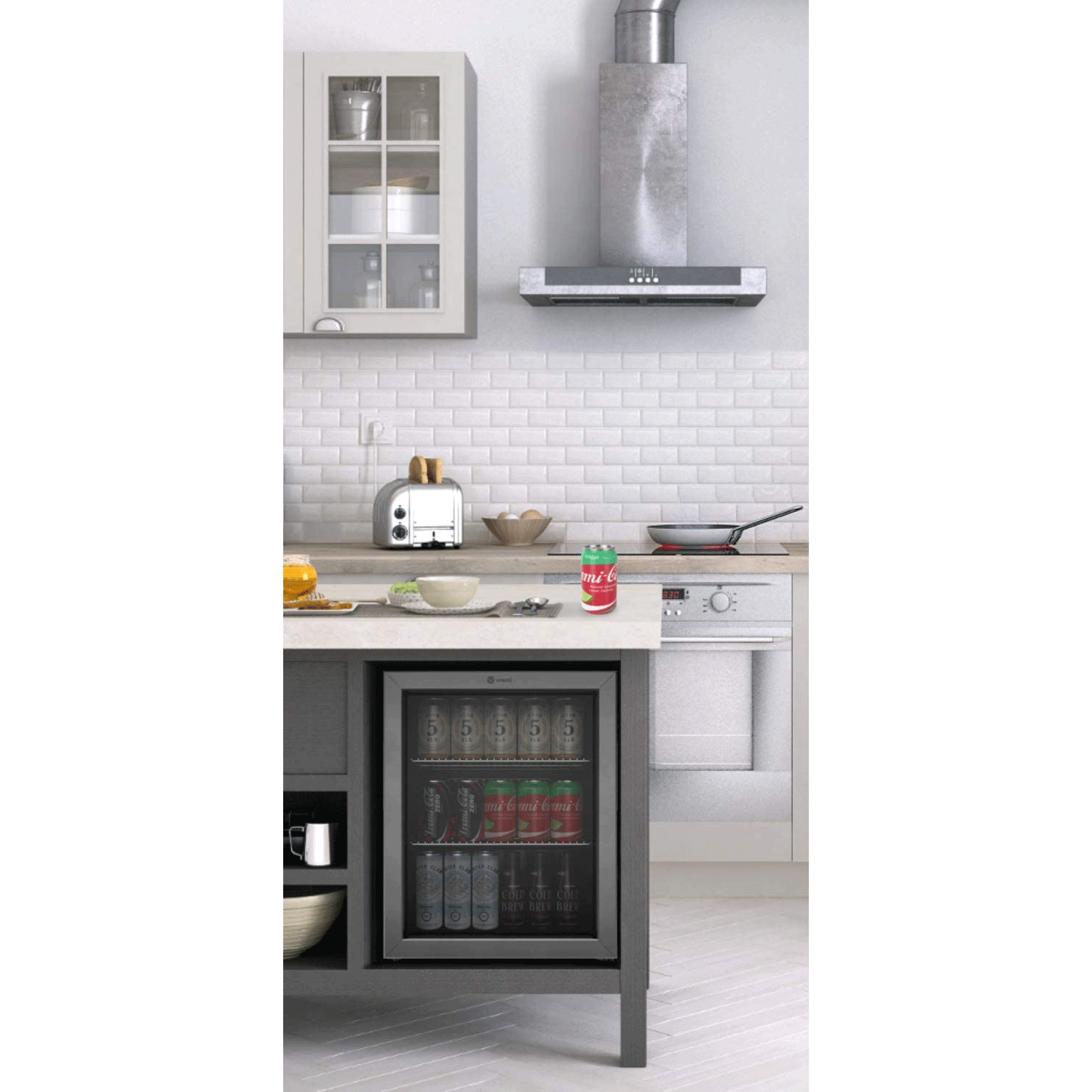 Vremi 2.7 Cubic Foot Glass Door 2 Adjustable Shelves Mini Fridge (For Parts)