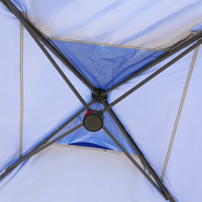 Crown Shades 11 x 11 Feet Straight Leg Rust Resistant Canopy, Blue (Open Box)