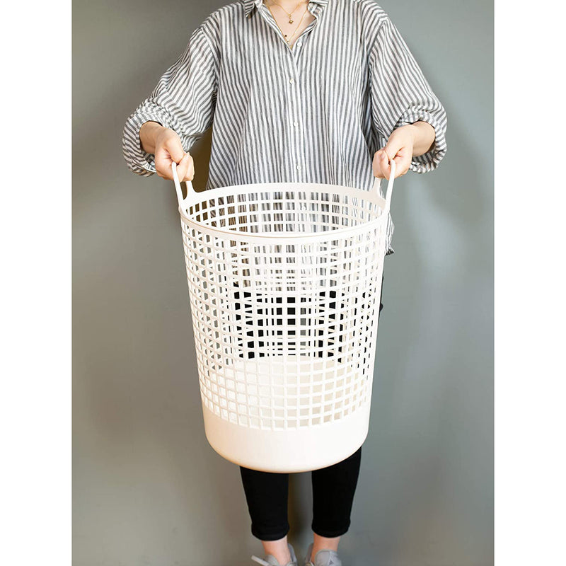 Like-it 15 x 16 x 20" Large Modern Scandinavia Style Round Storage Basket, White (Open Box)