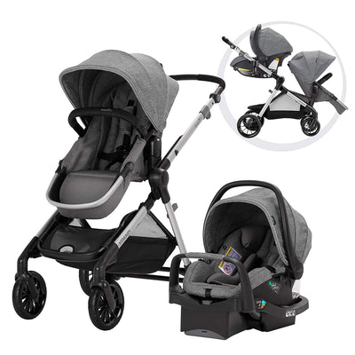 Evenflo Pivot Xpand Modular Travel System with Infant Car Seat, Gray (Open Box)