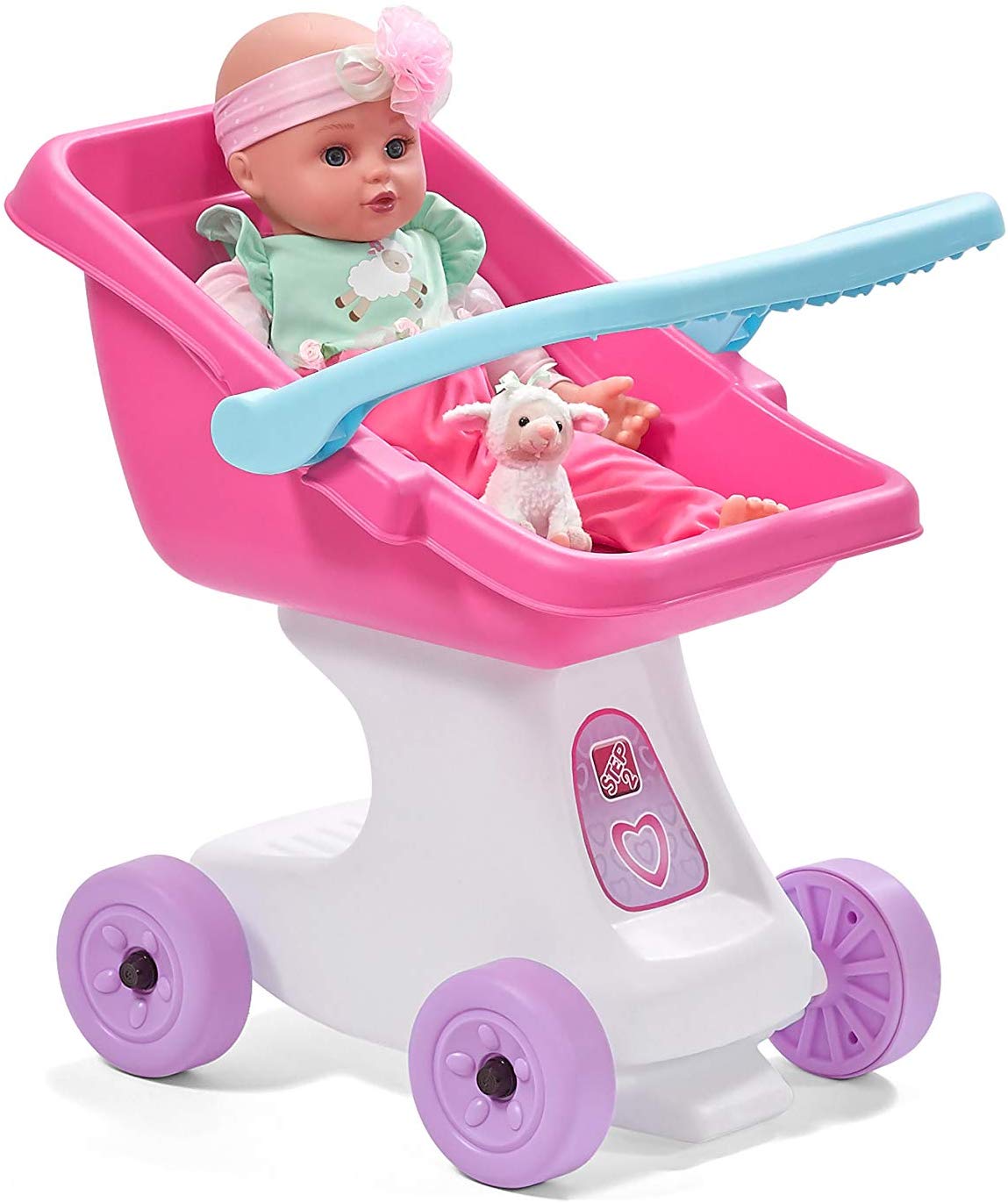 Step2 Love & Care Doll Pretend Play Kids Push Stroller Toy, Pink (Open Box)