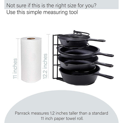 Cuisinel 12.2 In Heavy Duty Extra Large 5 Pan & Pot Organizer 5 Tier Rack, Black