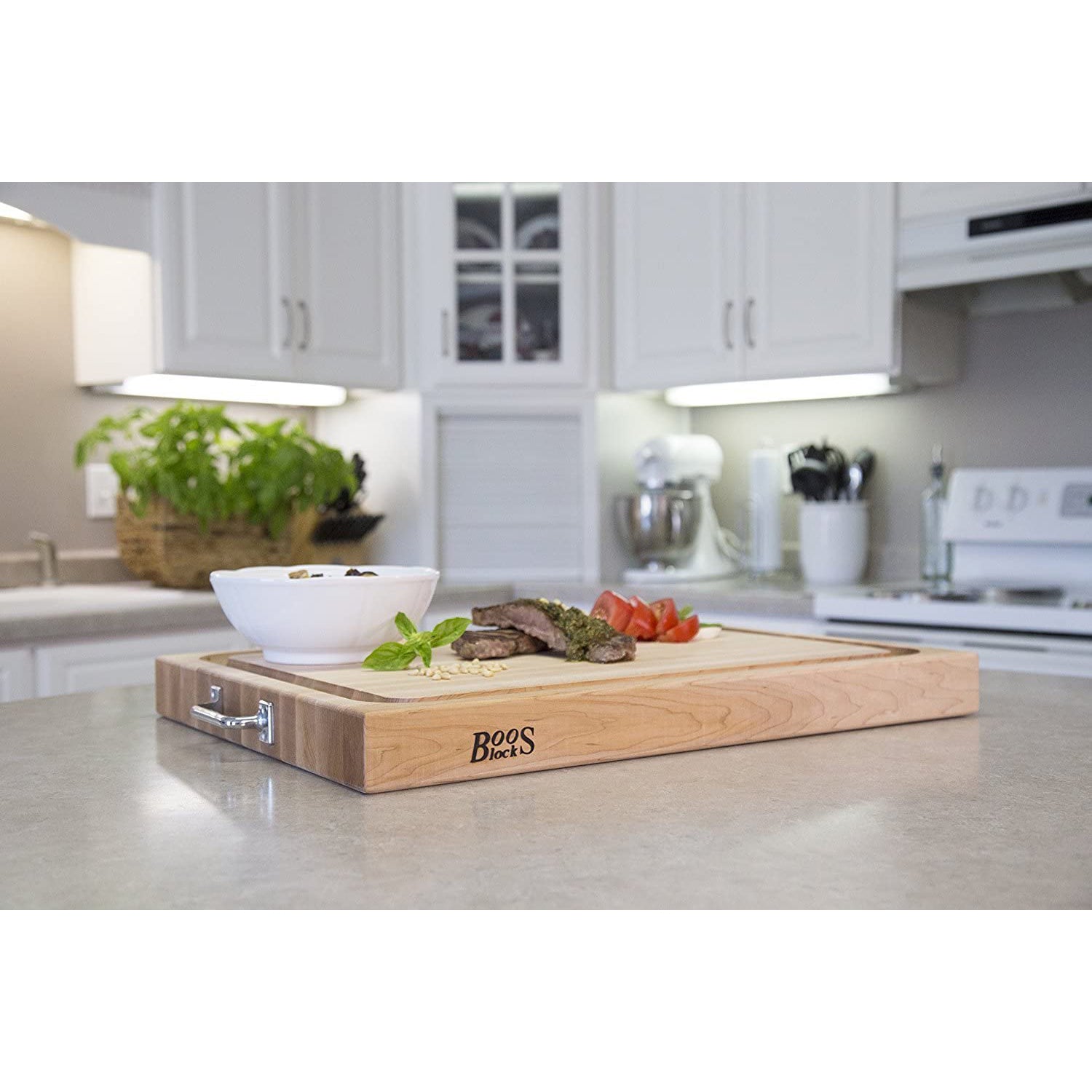 John Boos Block 24 x 18" Edge Grain Wood Cutting Board & Board Maintenance Set - VMInnovations