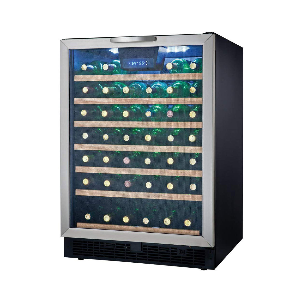Danby Designer 50 Bottle Compact LED Refrigerator Wine Cooler, Stainless Steel
