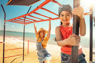 Monkey Bar Box A + Monkey Bar Box B + Monkey Bar Box C + Monkey Bar Box E (2 Pack)  + Monkey Bar Box F (2 Pack)  + Monkey Bar Box H + Quest Shade Cover (XL) + Cargo Net (XL/L) + Gym Rope + Monkey Swing + Climbing Ladder + Round Ninja Grips (set of 6) + Fl - VMInnovations
