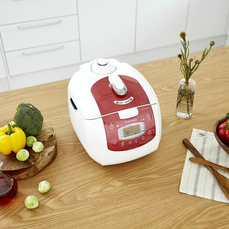 Cuckoo Multi-functional Six Cup Electric Pressure Rice Cooker, Red (For Parts)