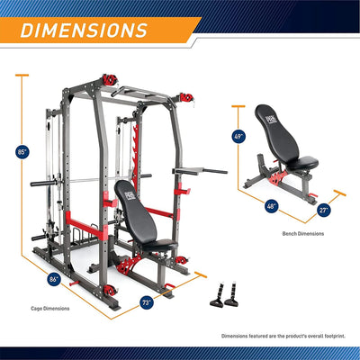Marcy SM-7362 Pro Smith Machine Home Gym System for Full Body Training, Black