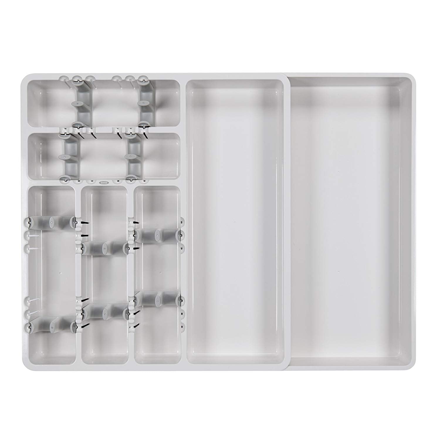 OXO Good Grips 15.5 Inch Large Kitchen Drawer Utensil Organizer, Gray (Used)