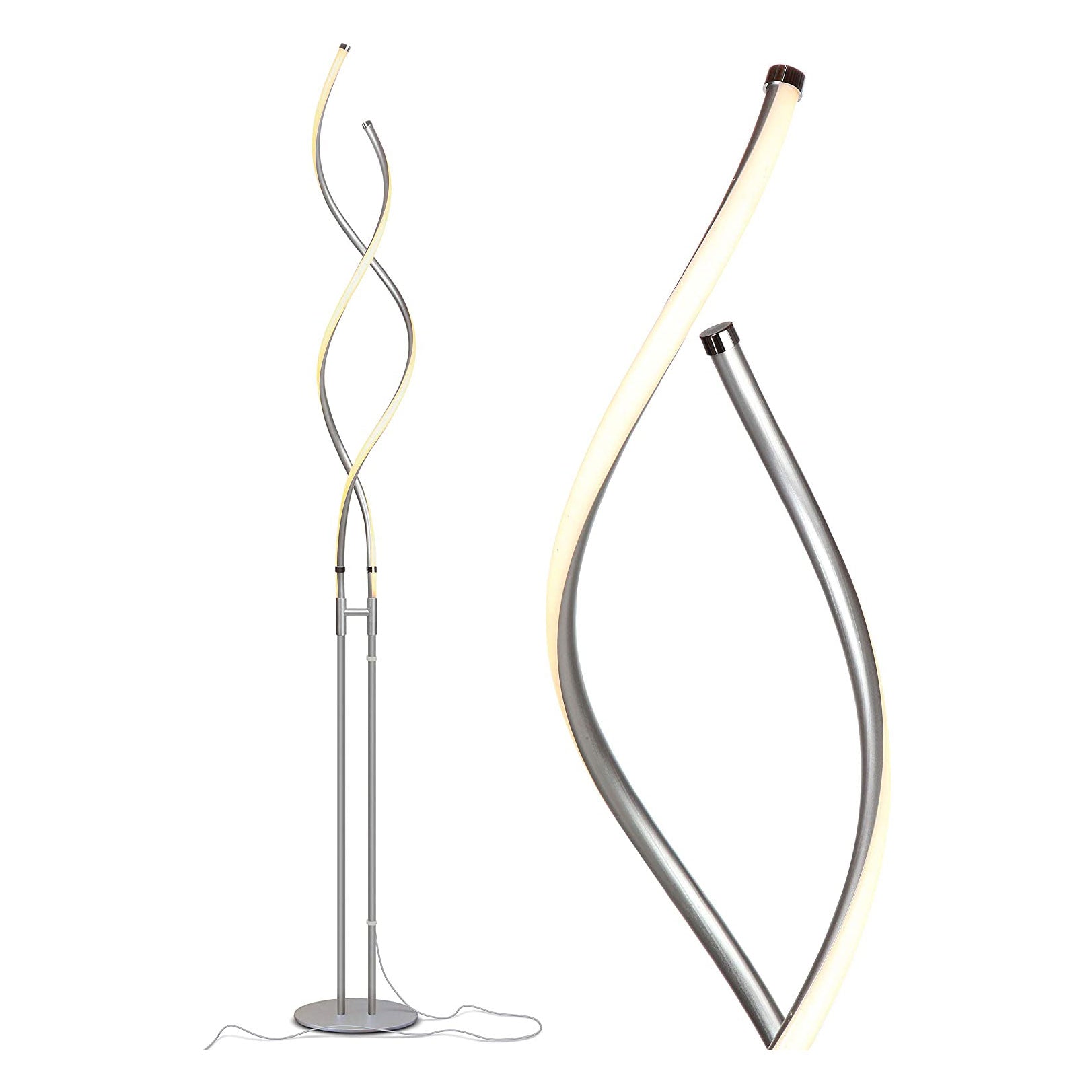 Brightech Embrace LED Spiral Bright Standing Floor Lamp, Silver (For Parts)