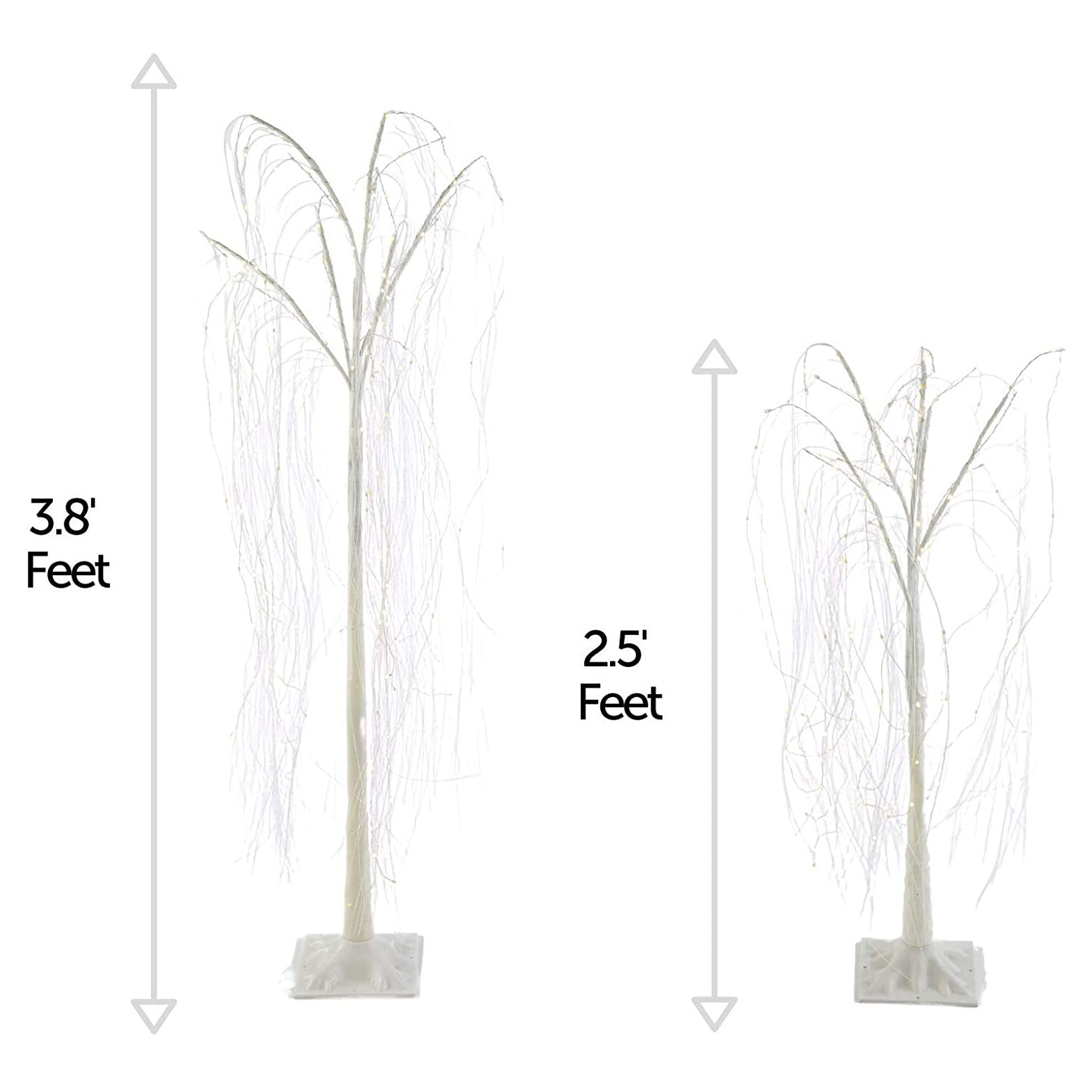 Noma Pre Lit LED Light Up Willow Tree Holiday Lawn Decoration, 2 Pack(For Parts)