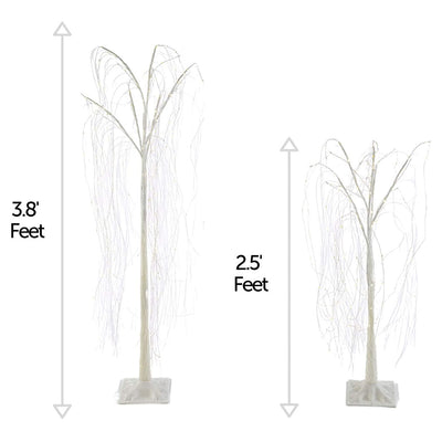 Noma Pre Lit LED Light Up Willow Tree Holiday Lawn Decoration, 2 Pack(For Parts)