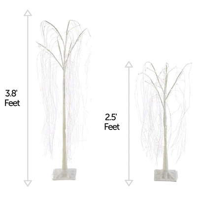 Noma Pre Lit LED Light Up Willow Tree Holiday Lawn Decoration, 2 Pack (Used)