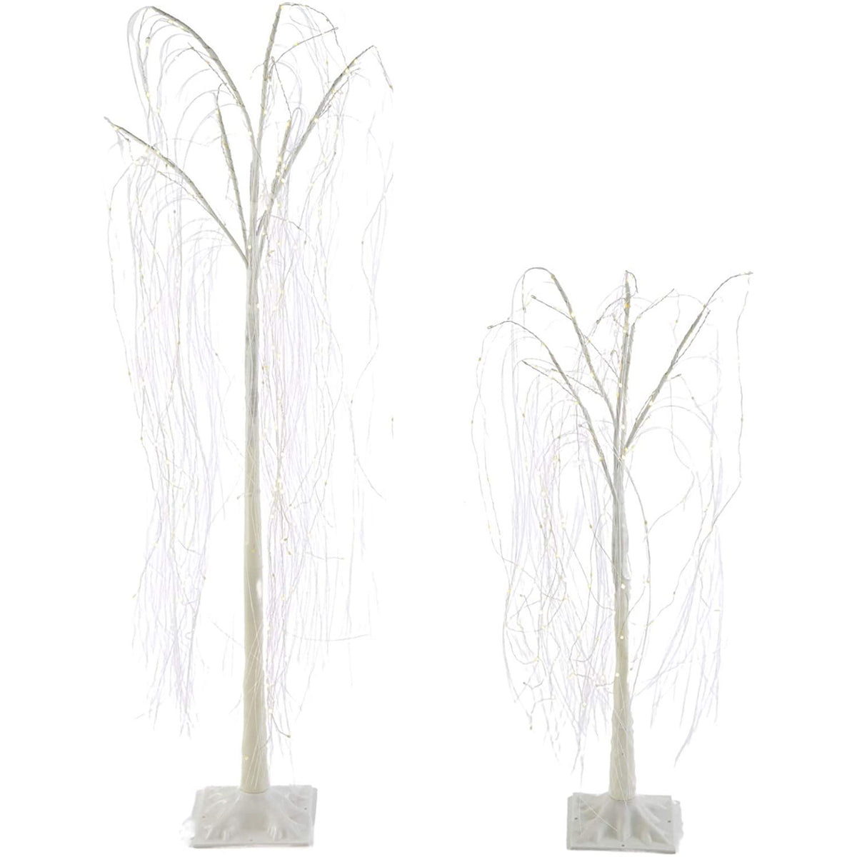 Noma Pre Lit LED Light Up Willow Tree Holiday Lawn Decoration, 2 Pack (Used)