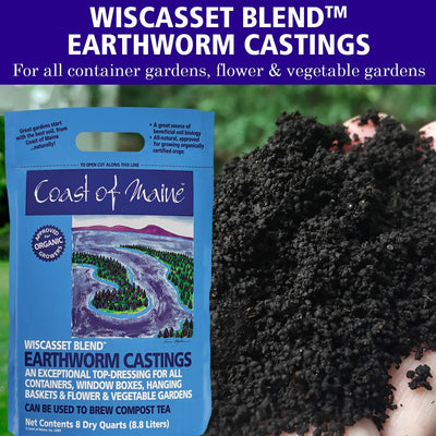 Coast of Maine Wiscasset Blend Earthworm Potting Soil, 8 Quart Bag (4 Pack) - VMInnovations