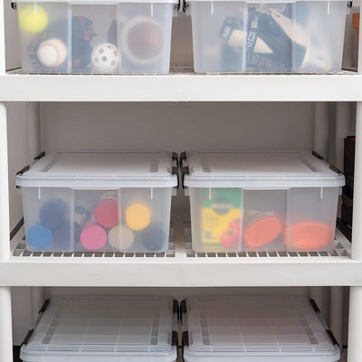 IRIS USA 30.6qt Clear Plastic Weathertight Plastic Storage Container (6 Pack)