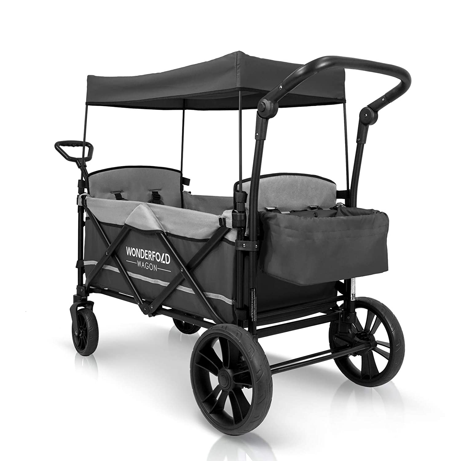 WONDERFOLD Stroller Wagon with Removable Canopy and 5-Point Harness (Open Box)