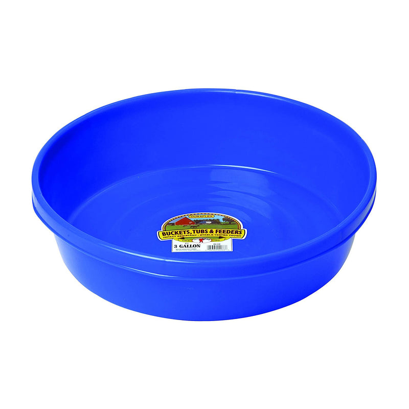 Little Giant 3 Gal Plastic Flat Farm Livestock Feed Utility Pan, Blue (Open Box)