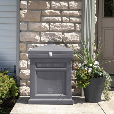 Step2 Deluxe Outdoor Mail Package Delivery Box Container, Manor Gray (Open Box)