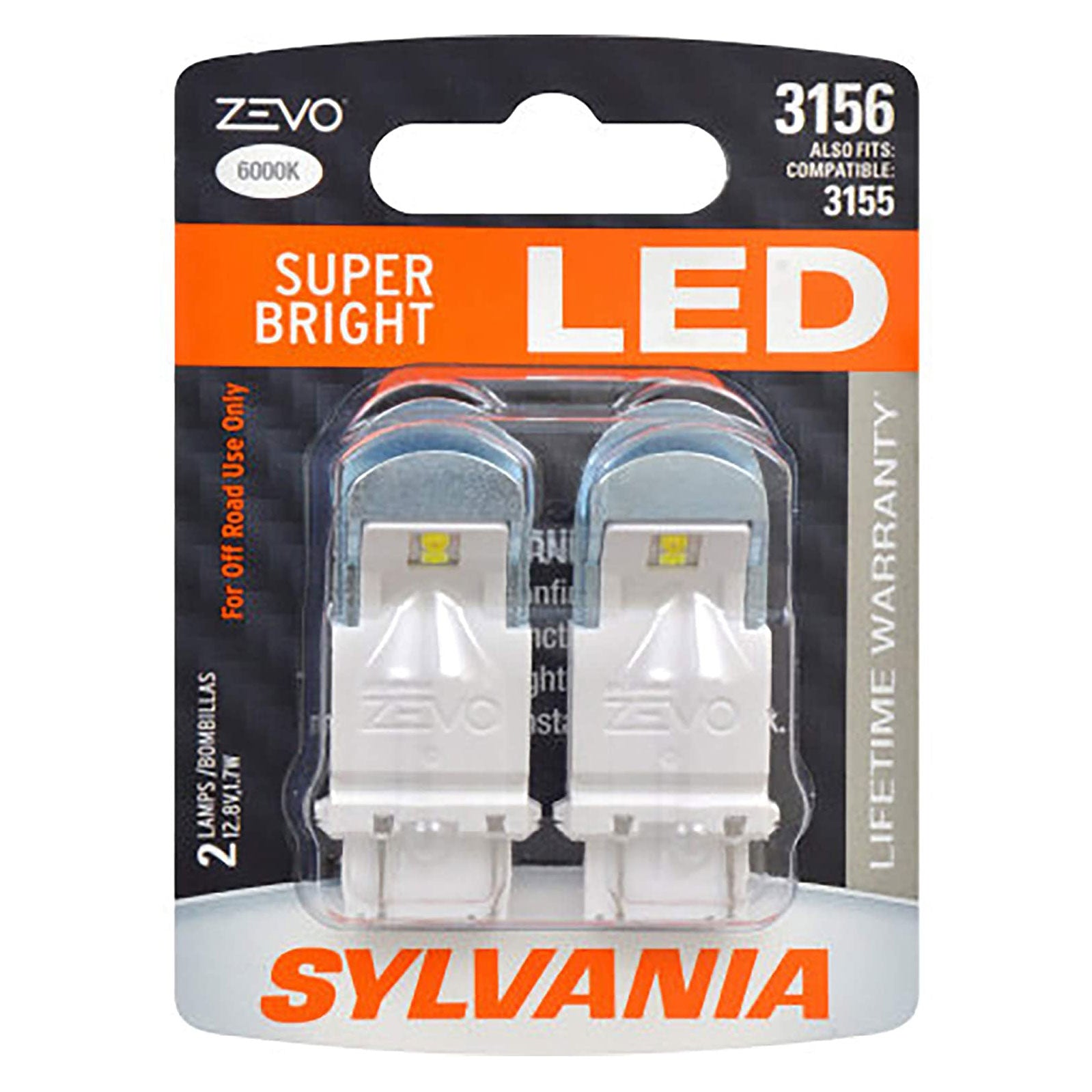 Sylvania Zevo 3156 White LED Bright Mini Light Bulb, 2 Pack (Open Box)
