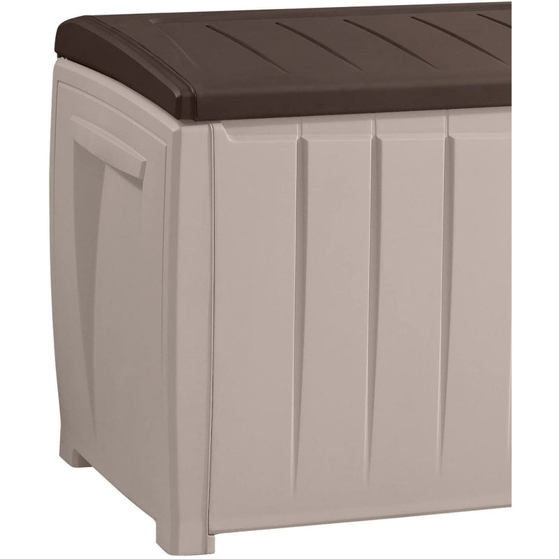 Keter Weatherproof Novel Large 90 Gallon Pool Storage Deck Box, Brown (Open Box)