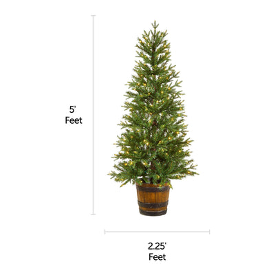 NOMA 5-Ft Arctic Spruce Warm White LED Pre-Lit Potted Christmas Tree (For Parts)