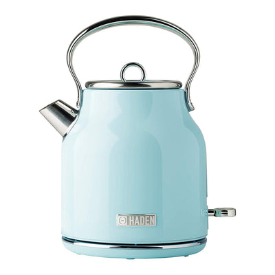 Haden Heritage 1.7 Liter Stainless Steel Body Retro Electric Kettle, Turquoise (Refurbished)