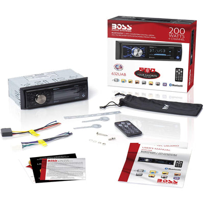 Boss 632UAB Single Din USB/SD AUX Bluetooth Multimedia Radio Car Stereo Receiver