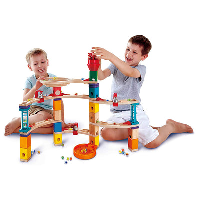 Hape E6019 Castle Escape Quadrilla Wooden Marble Run Construction Building Set