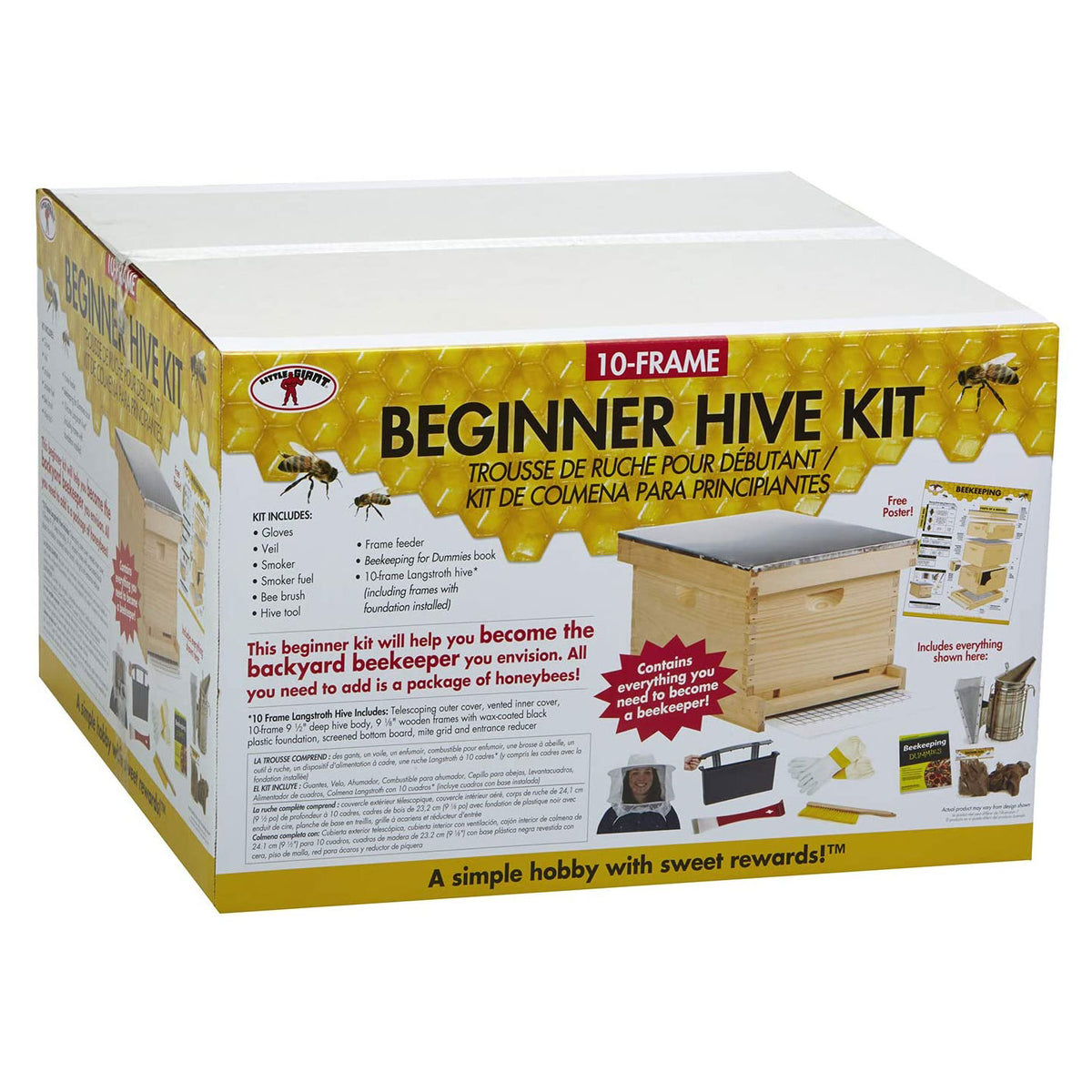 Little Giant 10-Frame Deluxe Beginner Backyard Beekeeping Hive Kit (Open Box)