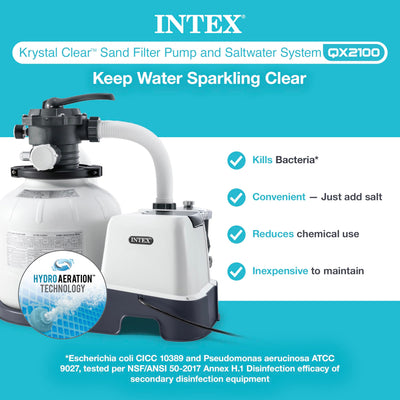 Intex 1600 GPH Krystal Clear Pool Saltwater System & Sand Filter Pump(Open Box)