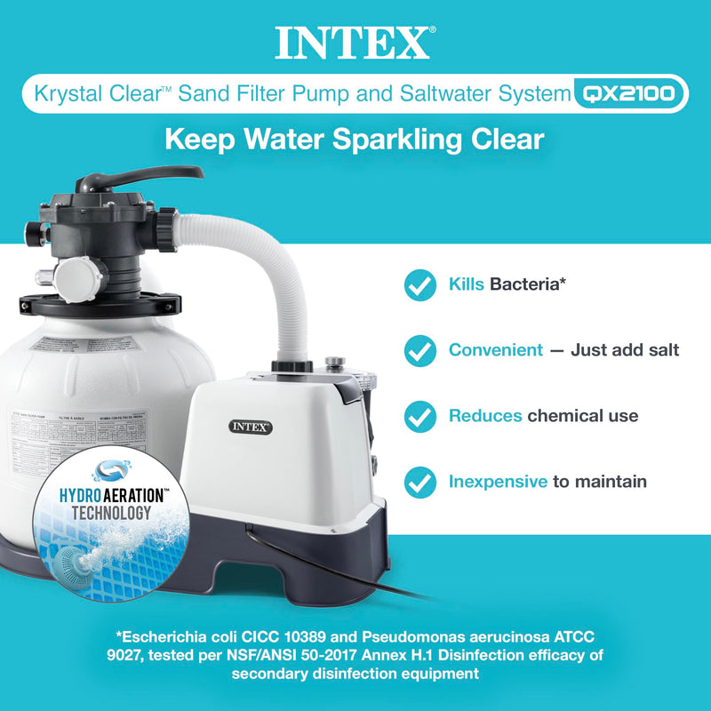 Intex 14 Inch Krystal Clear Pool Saltwater System Sand Filter Pump (For Parts)