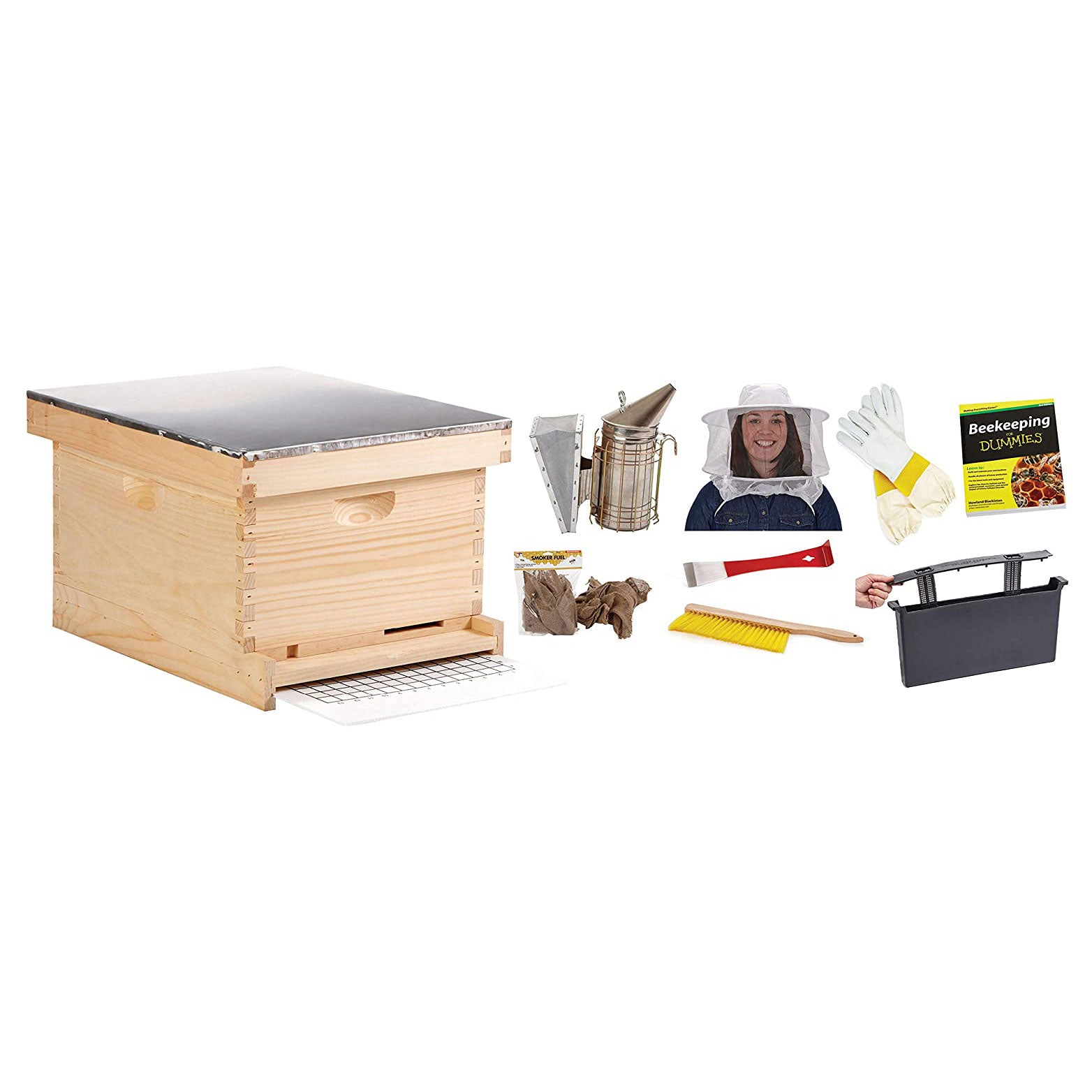 Little Giant 10-Frame Deluxe Beginner Backyard Beekeeping Hive Starter Kit - VMInnovations