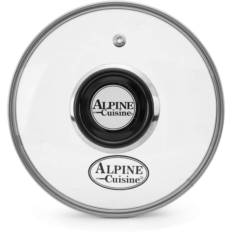 Alpine Cuisine 12 Qt Aluminum Non-Stick Cooking Pot Glass Lid, Black (For Parts)