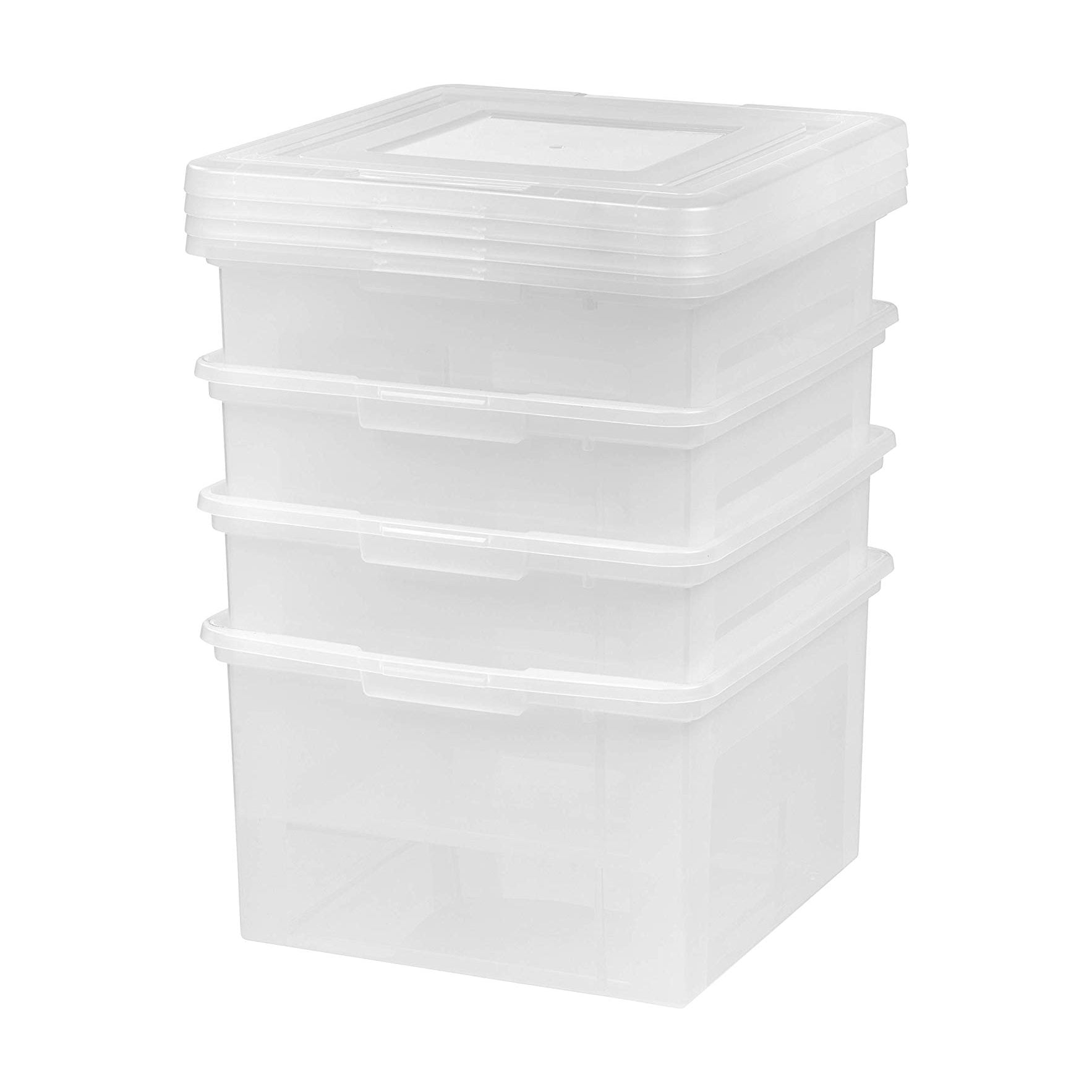 IRIS 586490 Clear Transparent Legal Size File Box Medium Dual Filter, Pack of 4