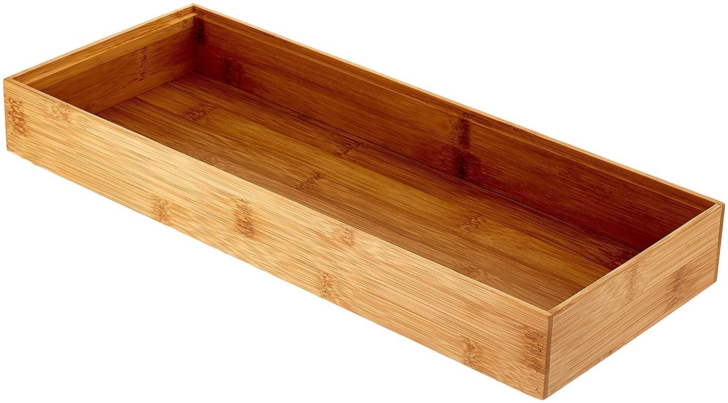 Lipper International 6 x 15 Inch Bamboo Wood Stacking Storage Organizer Box