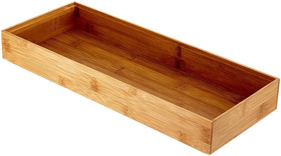 Lipper International 6 x 15 Inch Bamboo Wood Stacking Storage Organizer Box