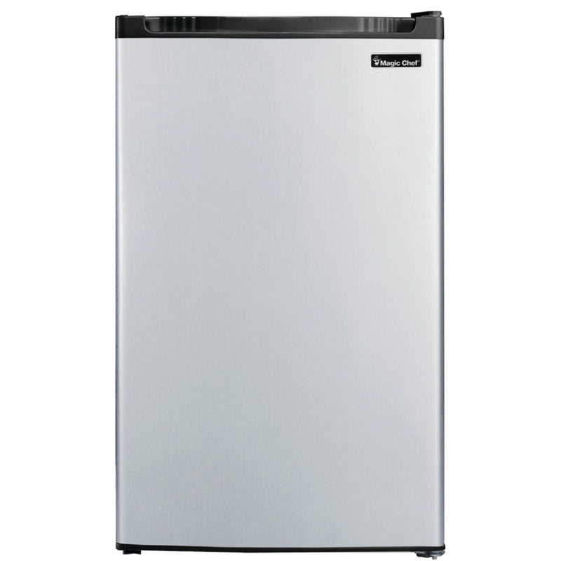 Magic Chef 4.4 Cubic Feet Compact Mini Refrigerator & Freezer, Silver (Open Box)