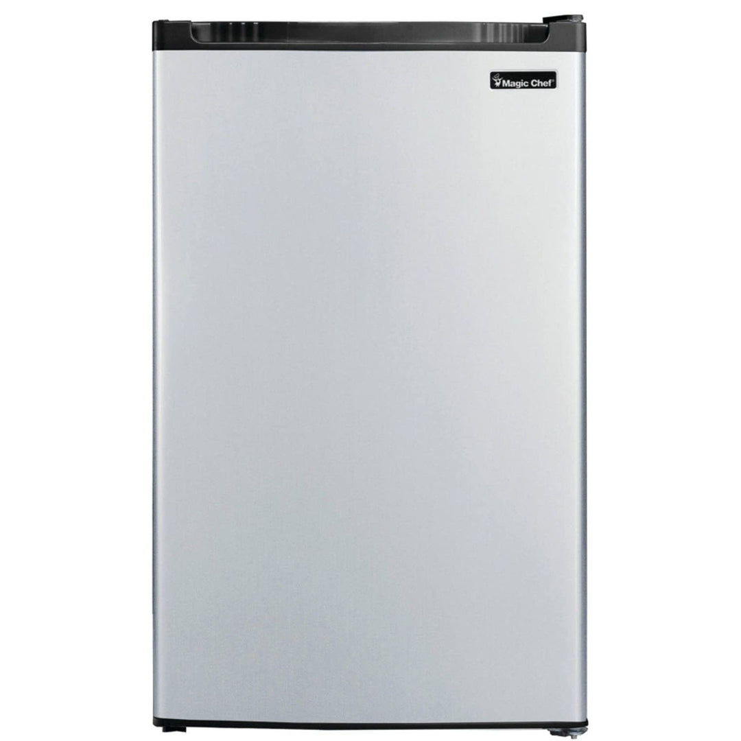 Magic Chef 4.4 Cubic Feet Compact Mini Refrigerator & Freezer, Silver (Open Box)