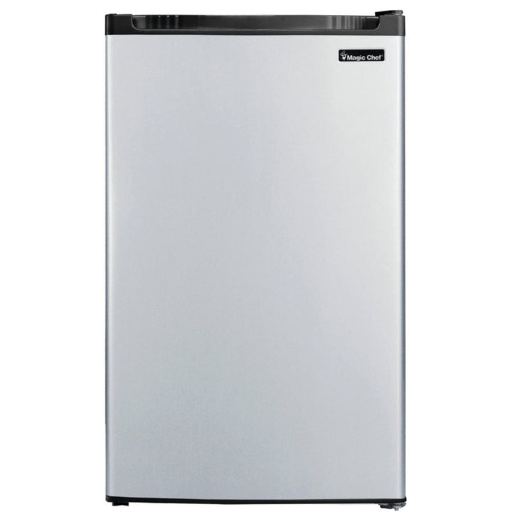 Magic Chef 4.4 Cubic Feet Compact Mini Refrigerator & Freezer, Silver (Open Box)