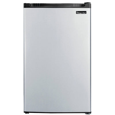 Magic Chef 4.4 Cubic Feet Compact Mini Refrigerator & Freezer, Silver(For Parts)